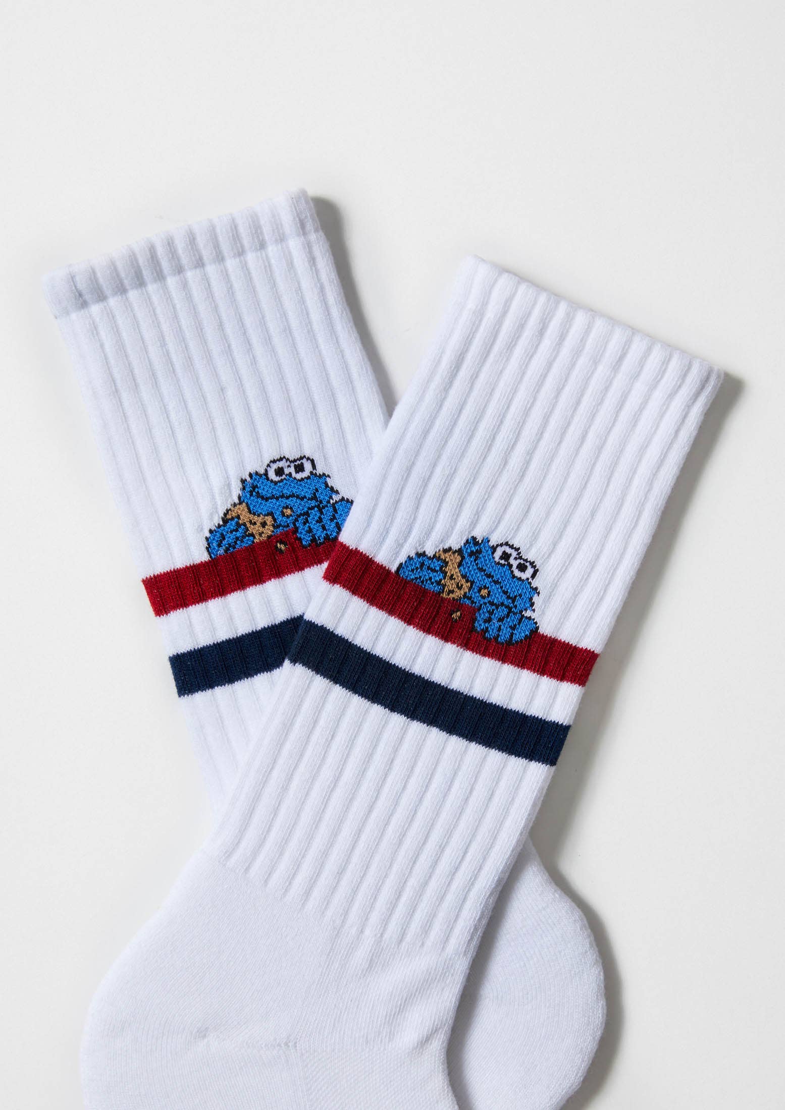 Calcetines BeSesameStreet Cookie Monster Street - 100% Organic Cotton Blanco