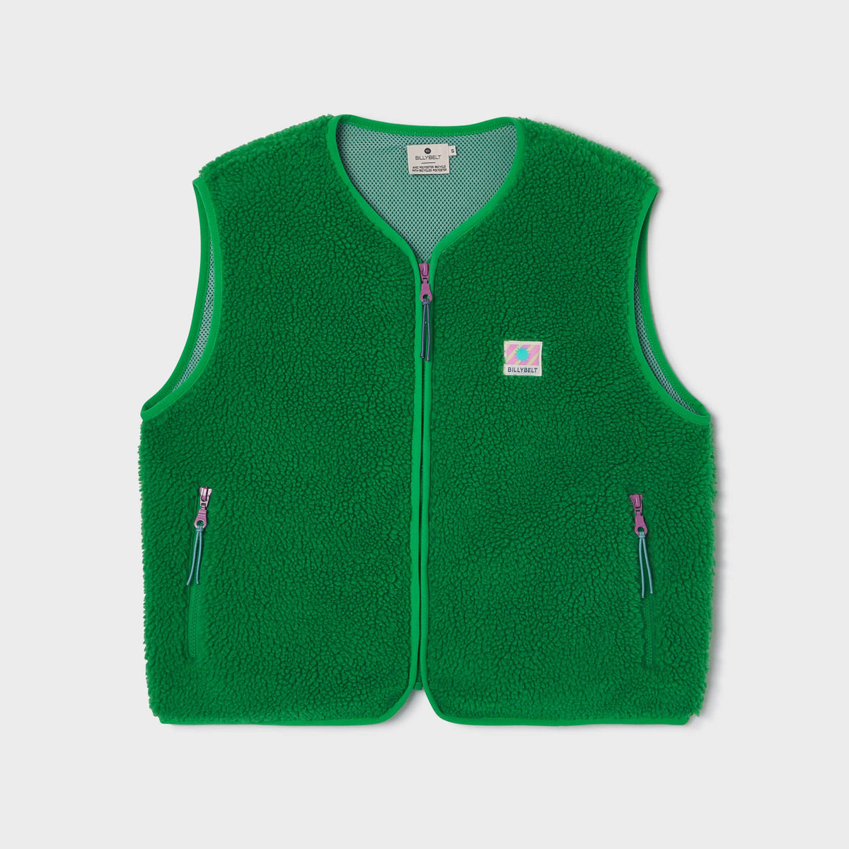 Chaleco sherpa de mujer con cremallera  - Verde