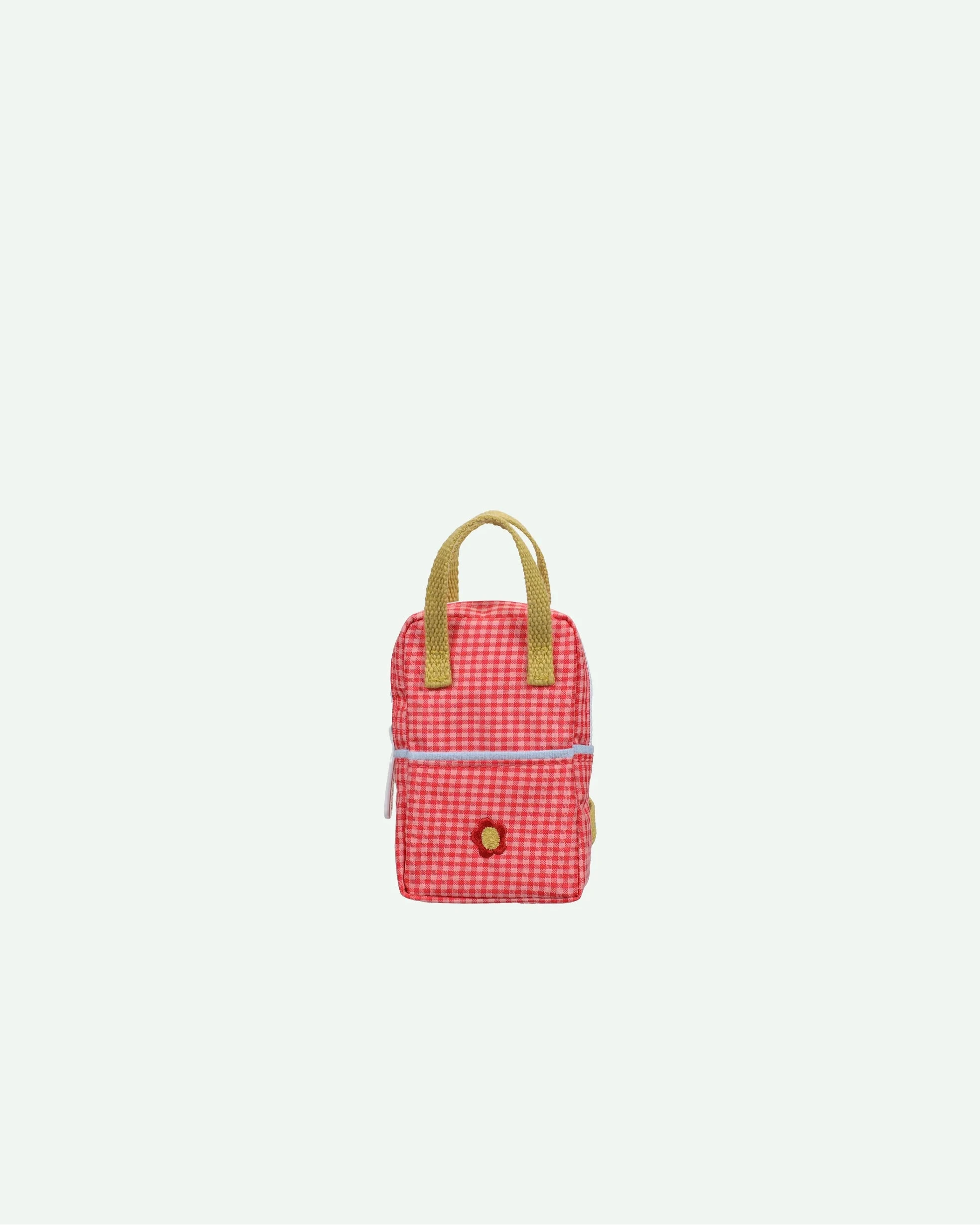 Mini Mochila De Juego • estampado de cuadros vichy con flores y rosas •