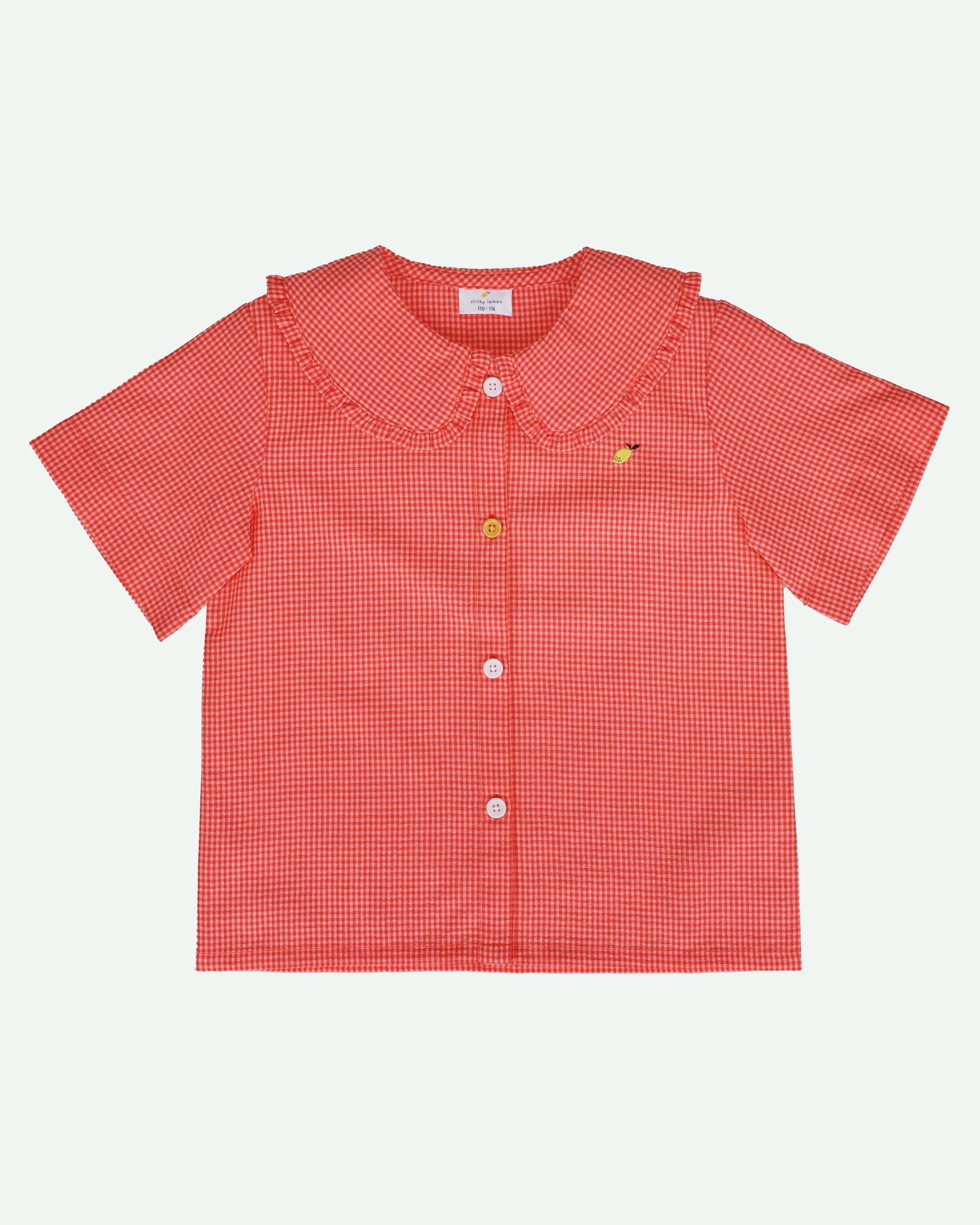 Camisa Sticky Lemon • flor de cuadros vichy + rosa