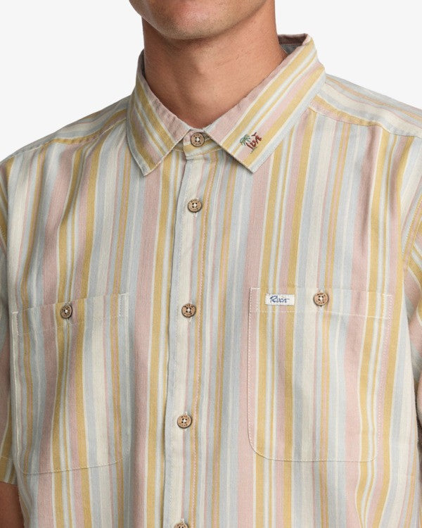 Camisa RVCA Talum Beige Para Hombre