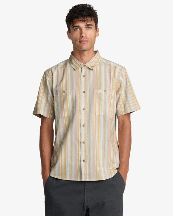 Camisa RVCA Talum Beige Para Hombre