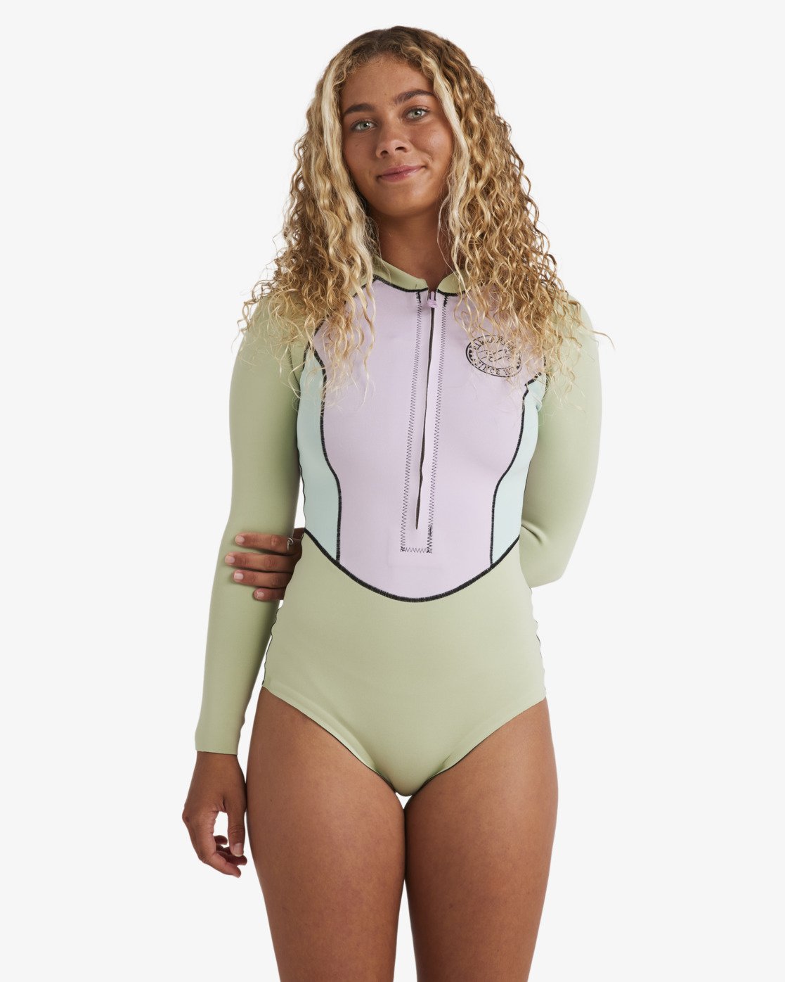 Traje de Surf con Cremallera en el Pecho 1/1mm Salty Dayz Natural Light para Mujer