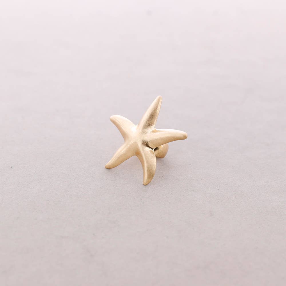 Anillo Elastico Estrella De Mar Metal: Dorado