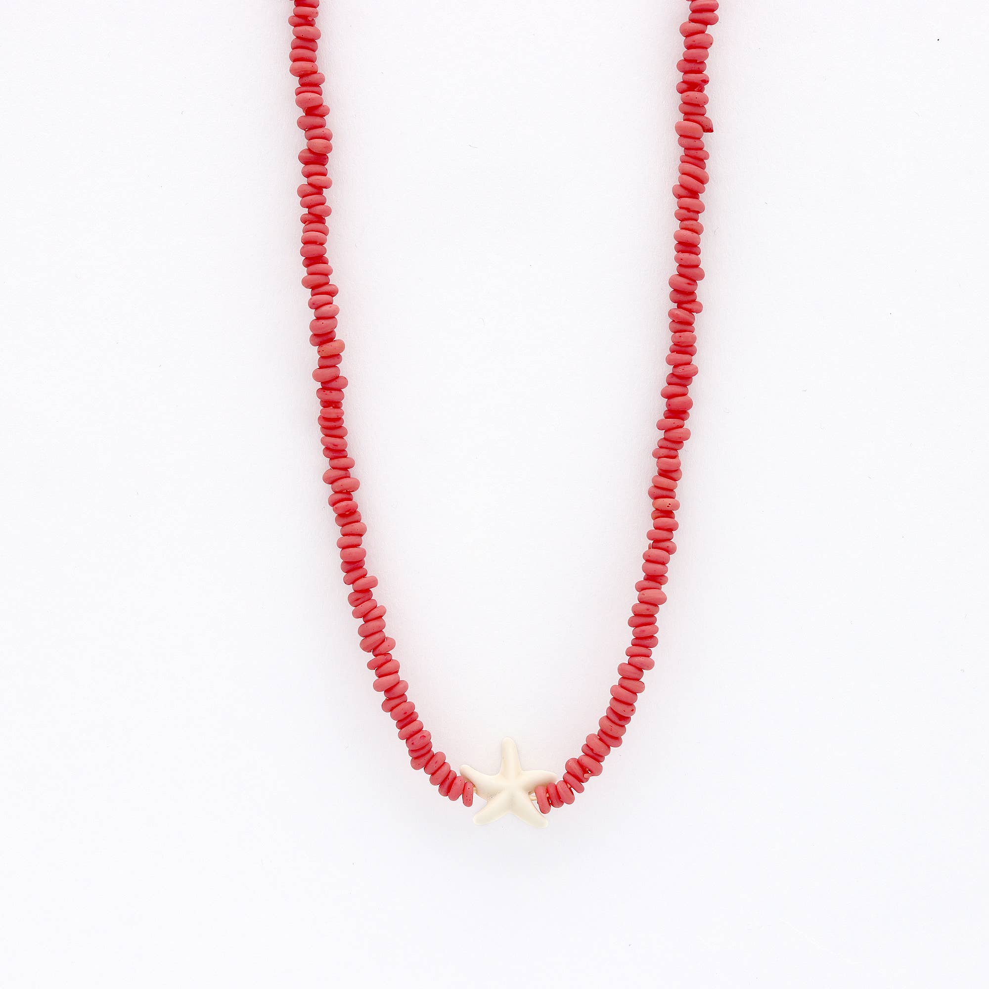 Collar Pineapple Island de estrella de mar Tidepool con cuentas: Red