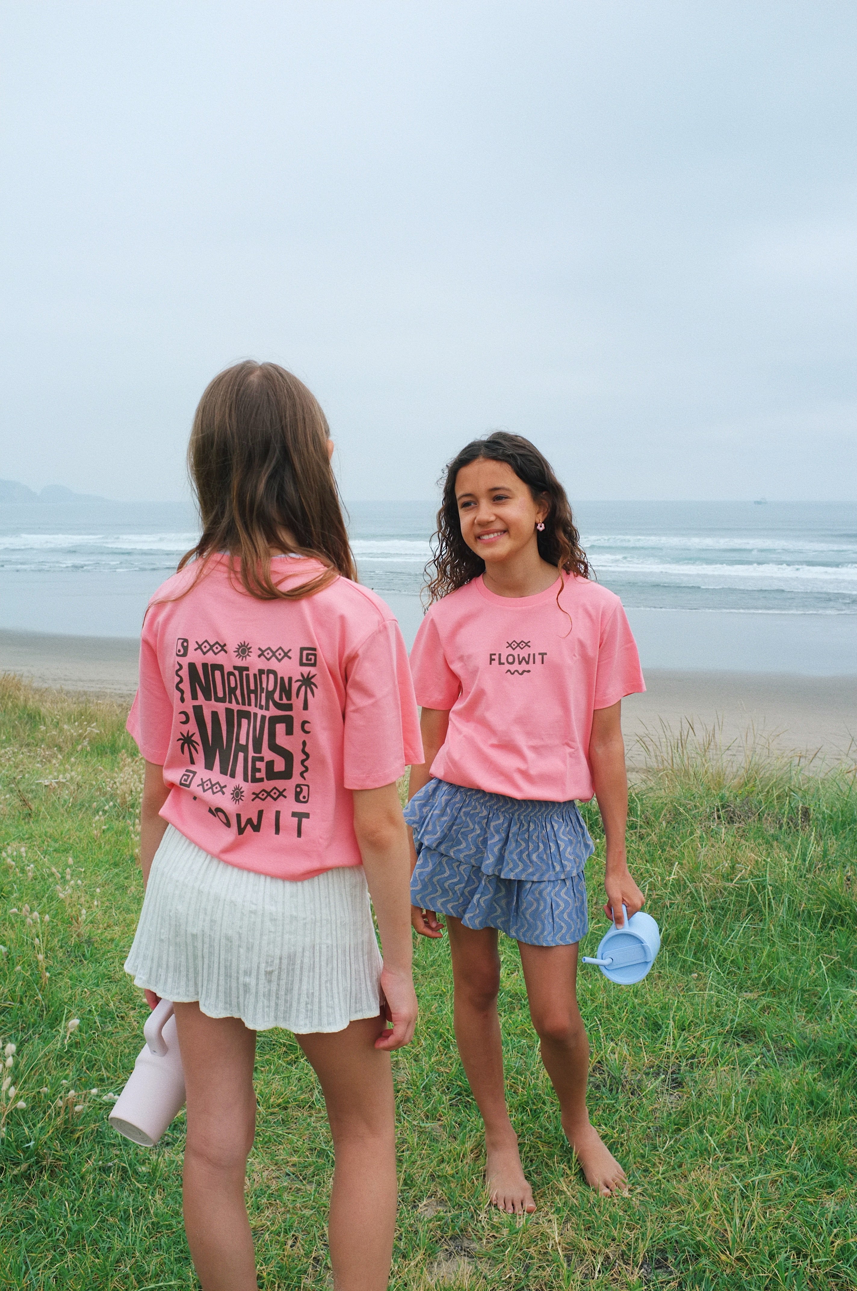 Camiseta Flowit Northern Wave Rosa Infantil 3-13 Años