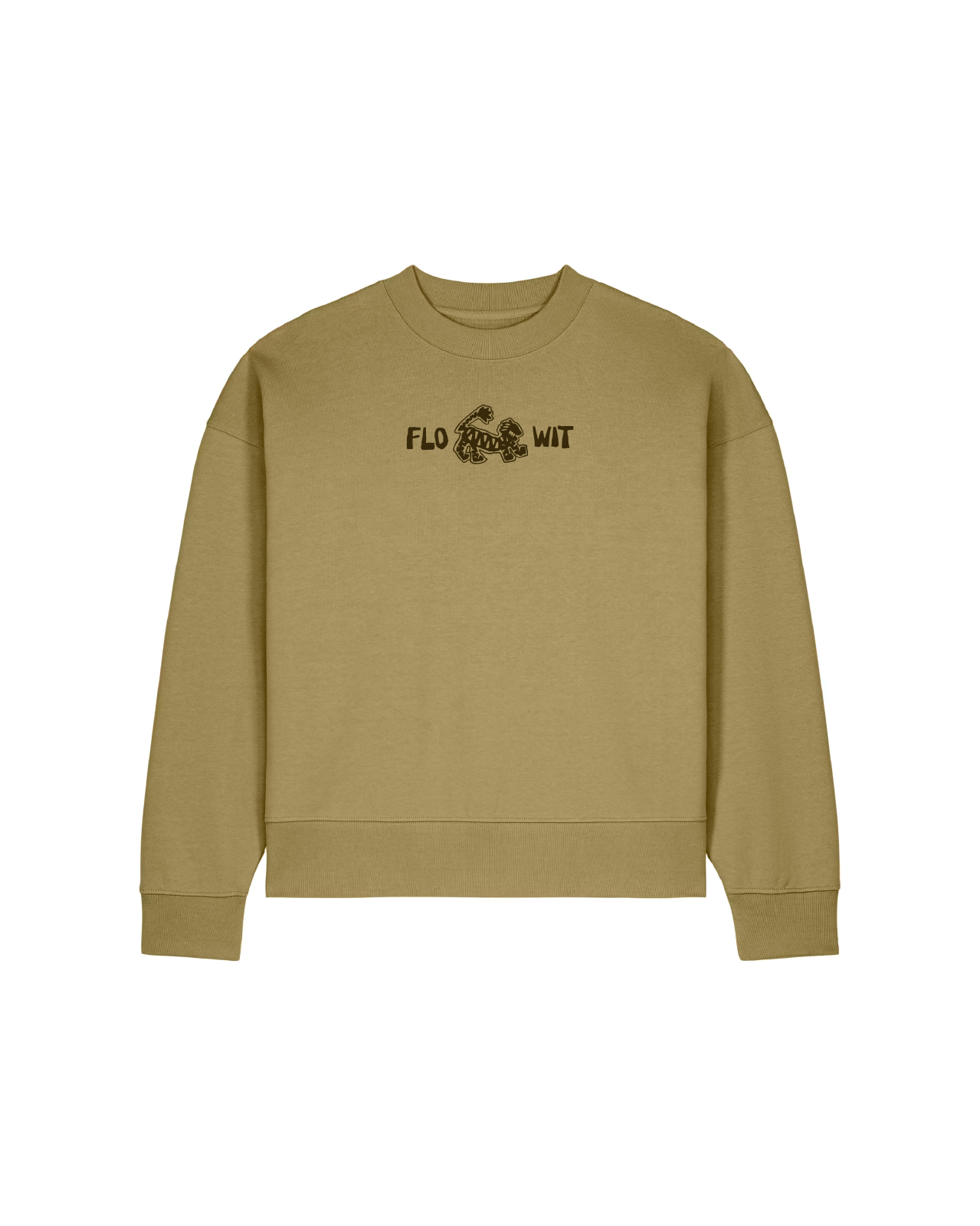 Sudadera Flowit Good Luck  Algodón Reciclado Unisex Color Oliva