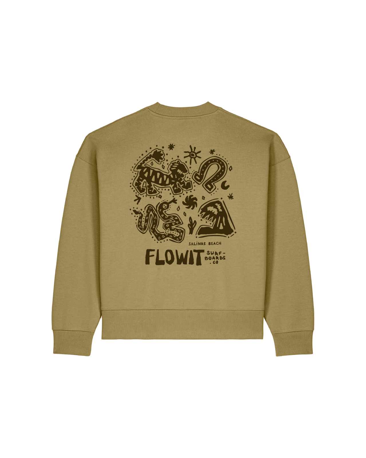 Sudadera Flowit Good Luck  Algodón Reciclado Unisex Color Oliva