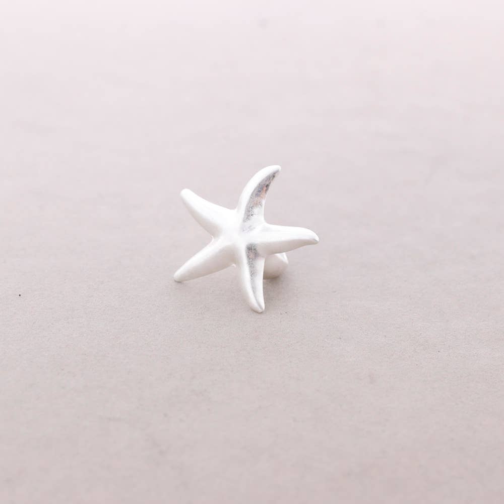 Anillo Elastico Estrella De Mar Metal: Plateado