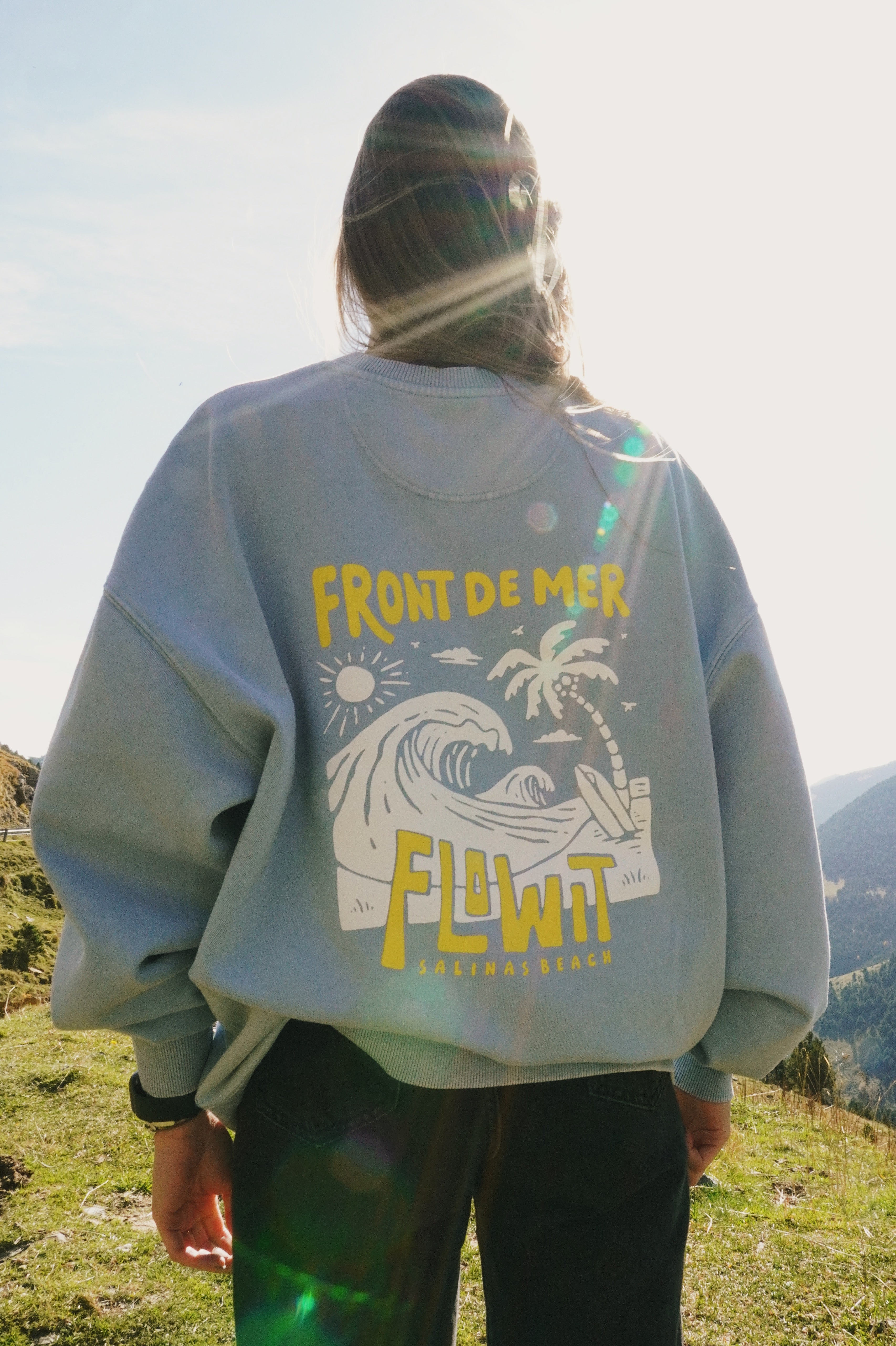 Sudadera Flowit Front De Mer Azul Sin Capucha
