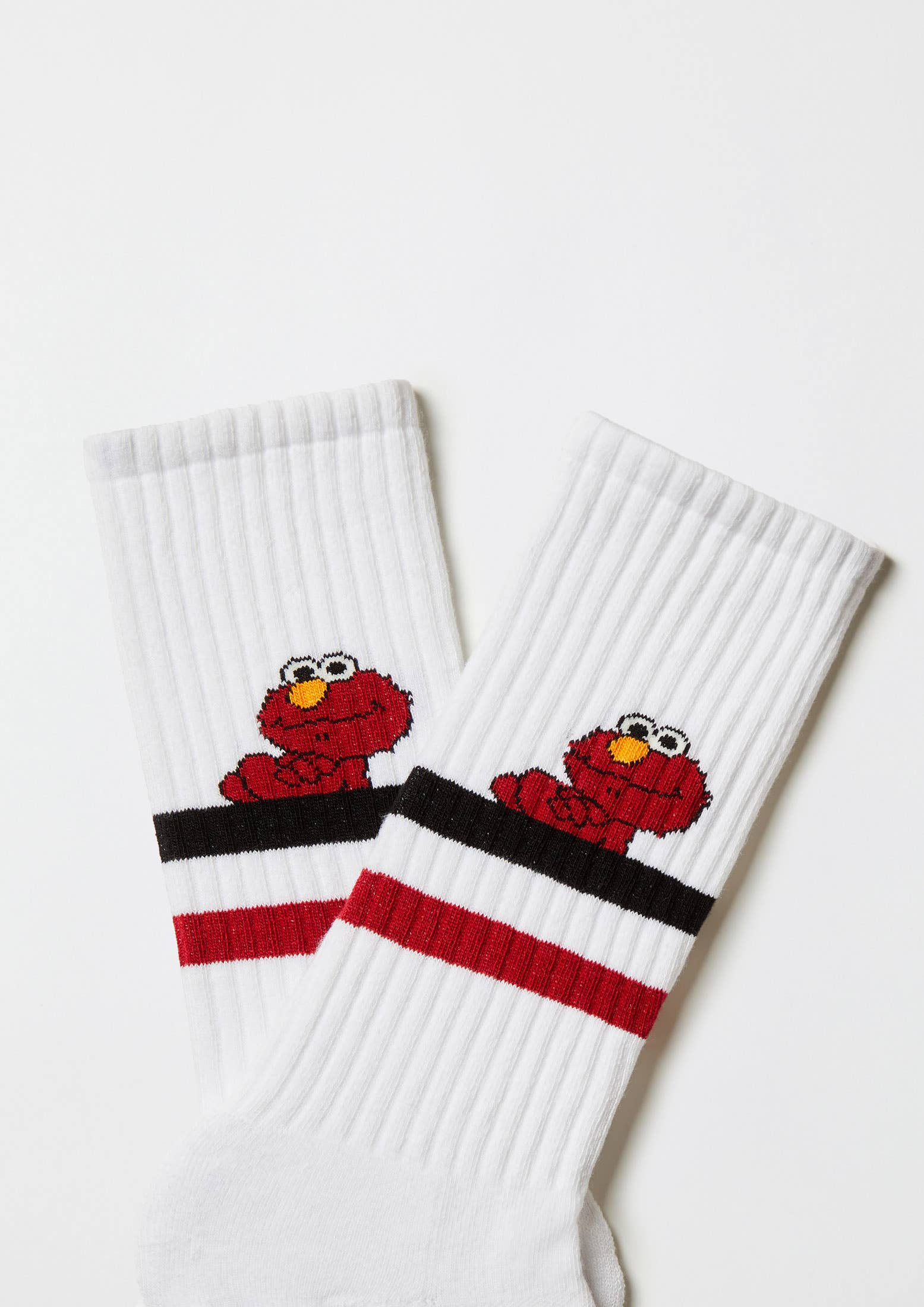 BeSesameStreet Elmo Street - 100% Organic Cotton Socks: Blanco / Intl / 41/46