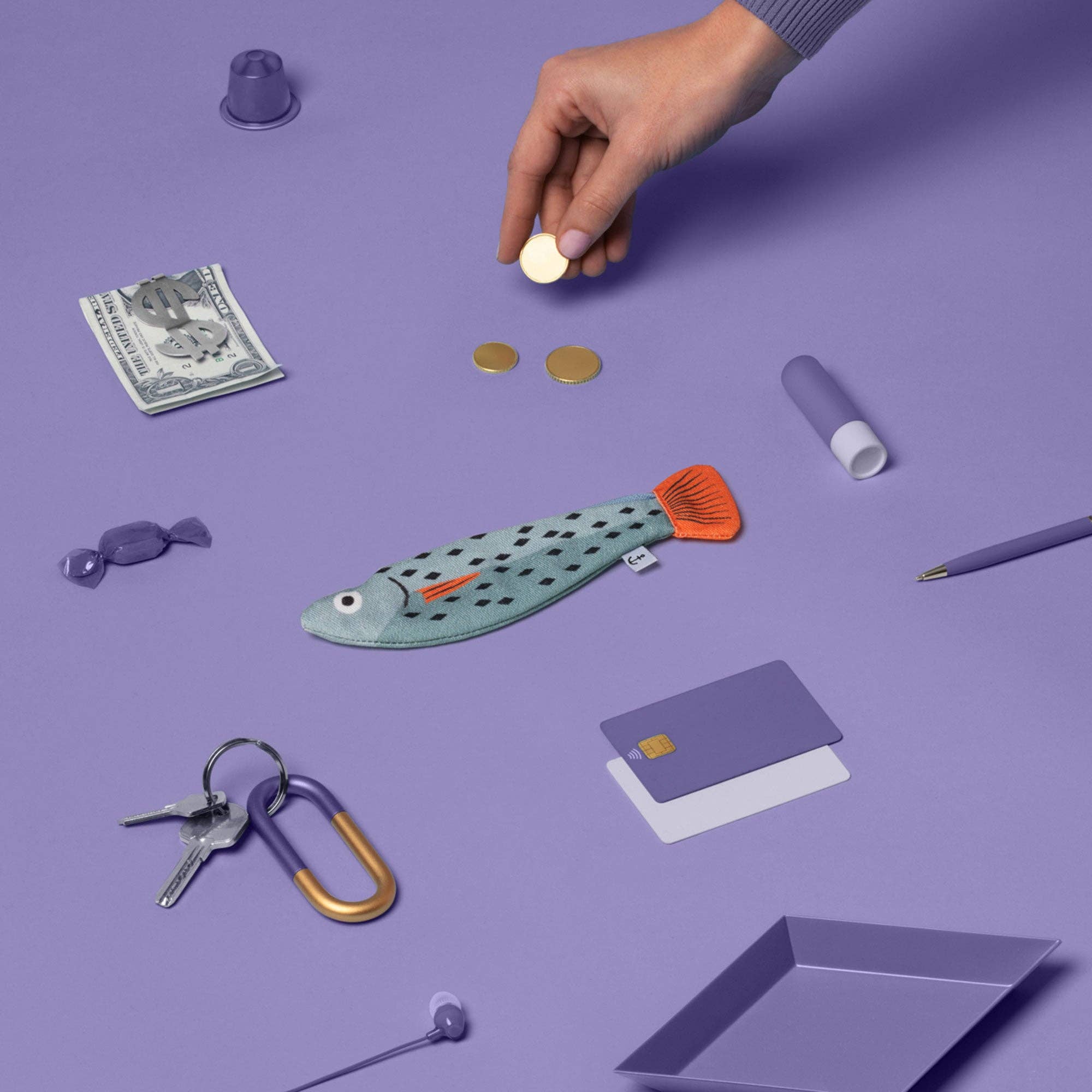 Monedero o Llavero Small Whitting- Azul