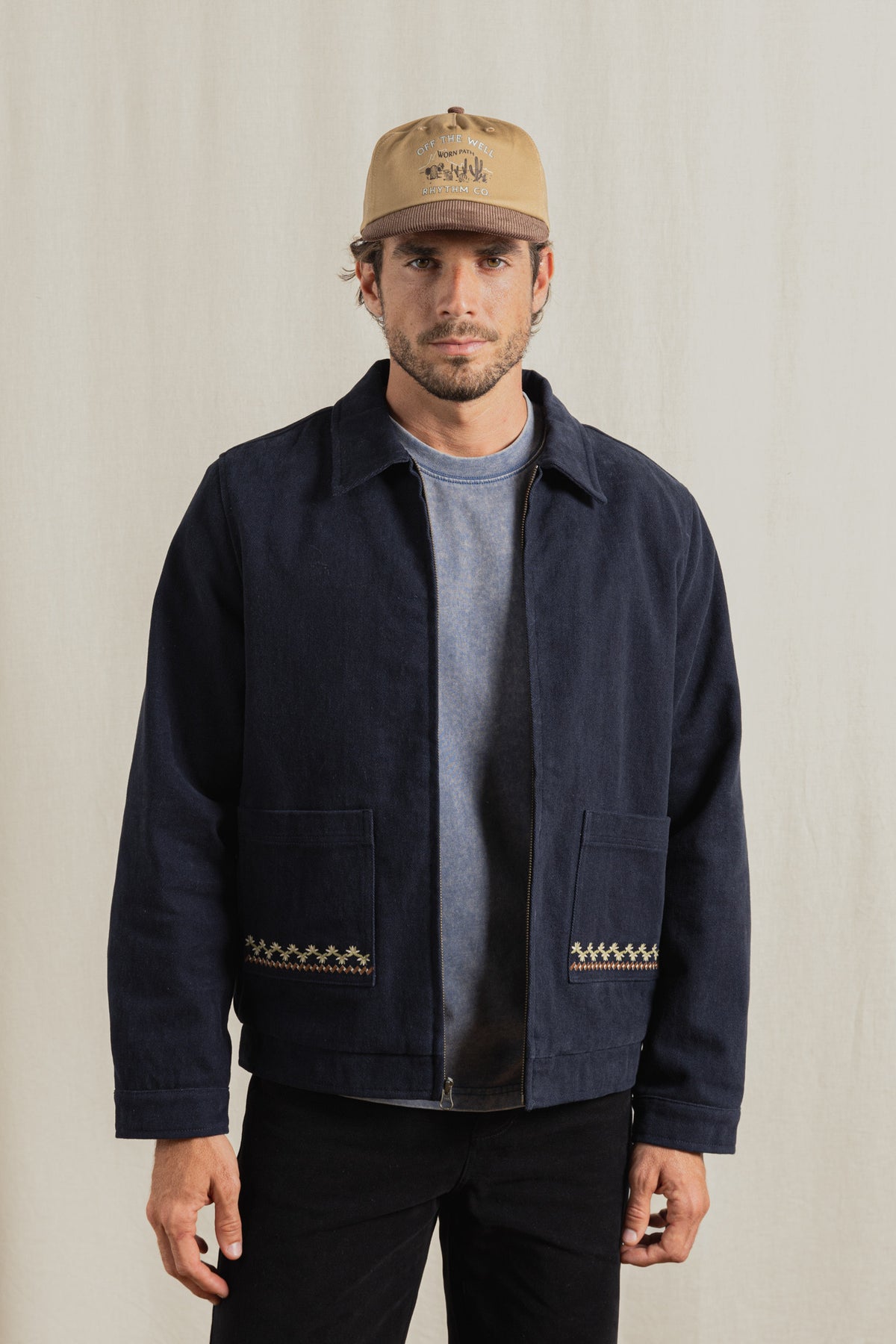 Cazadora RHYTHM Arugam TWILL JACKET Navy  Para Hombre