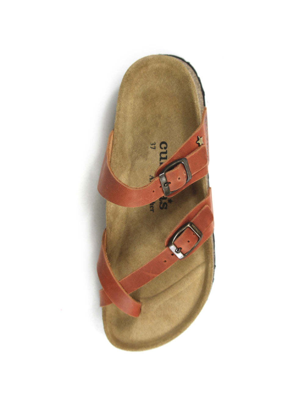 Sandalia Cubanas Nazare de Piel Naranja Para Mujer