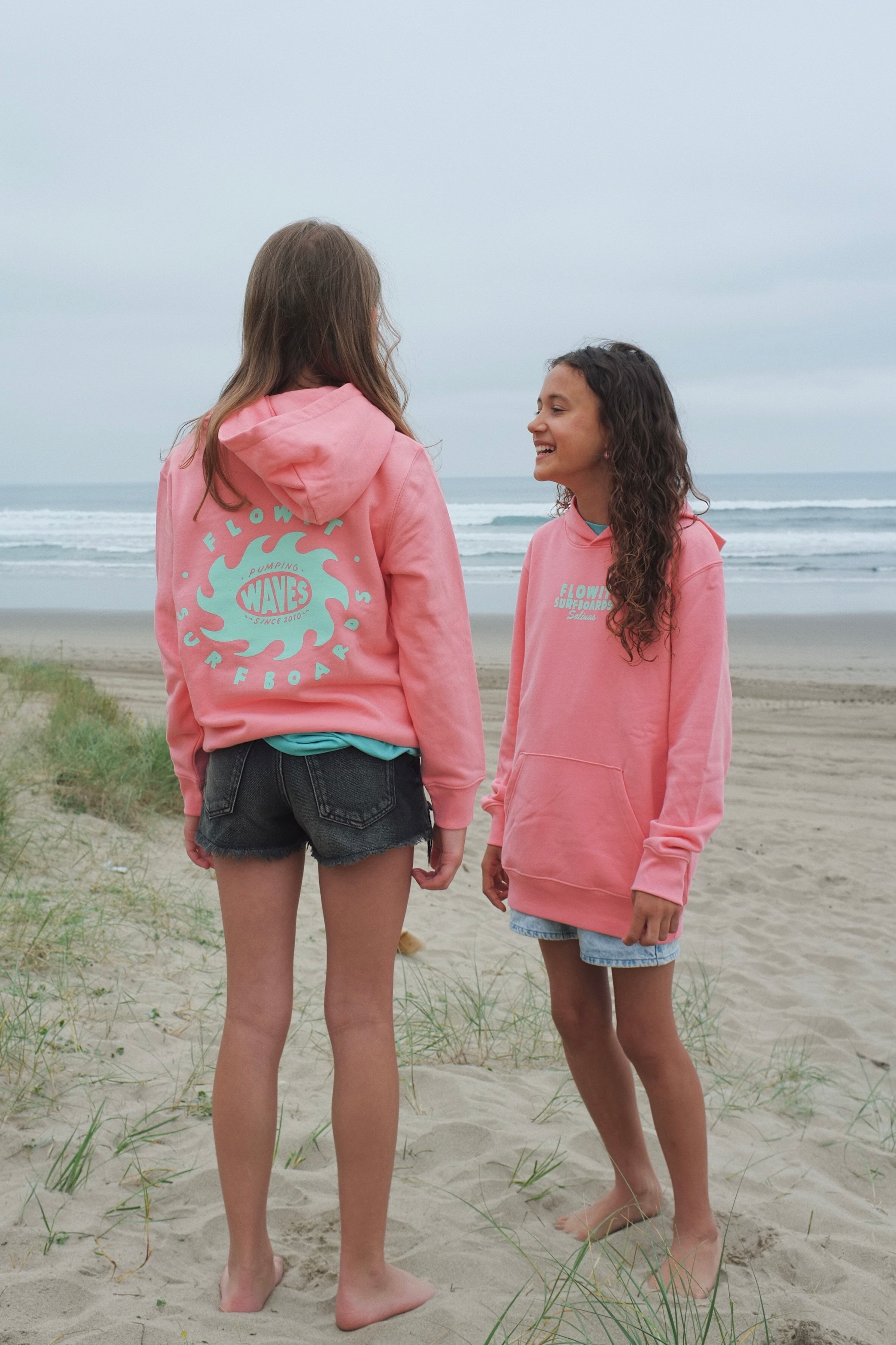 Sudadera Con Capucha Flowit Pumping Waves Rosa Infantil 3-13 años