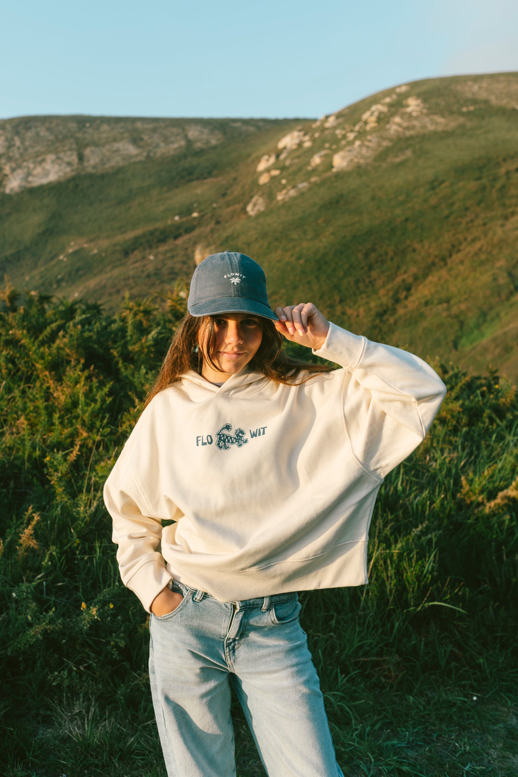 Sudadera Flowit  Good Luck Algodón Reciclado Color Natural