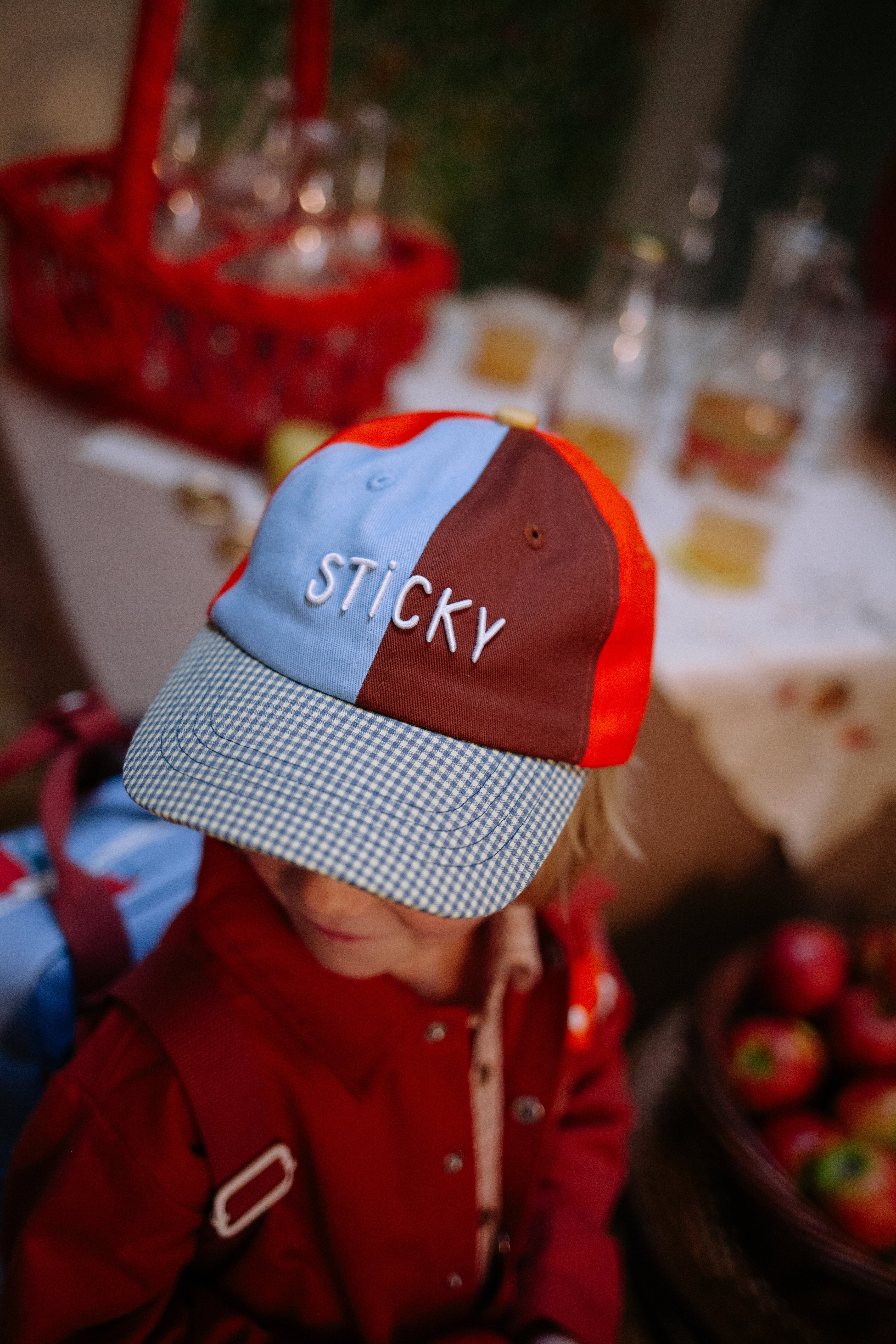 Gorra Sticky Lemon • limonero • cuadros vichy medianoche + luna •