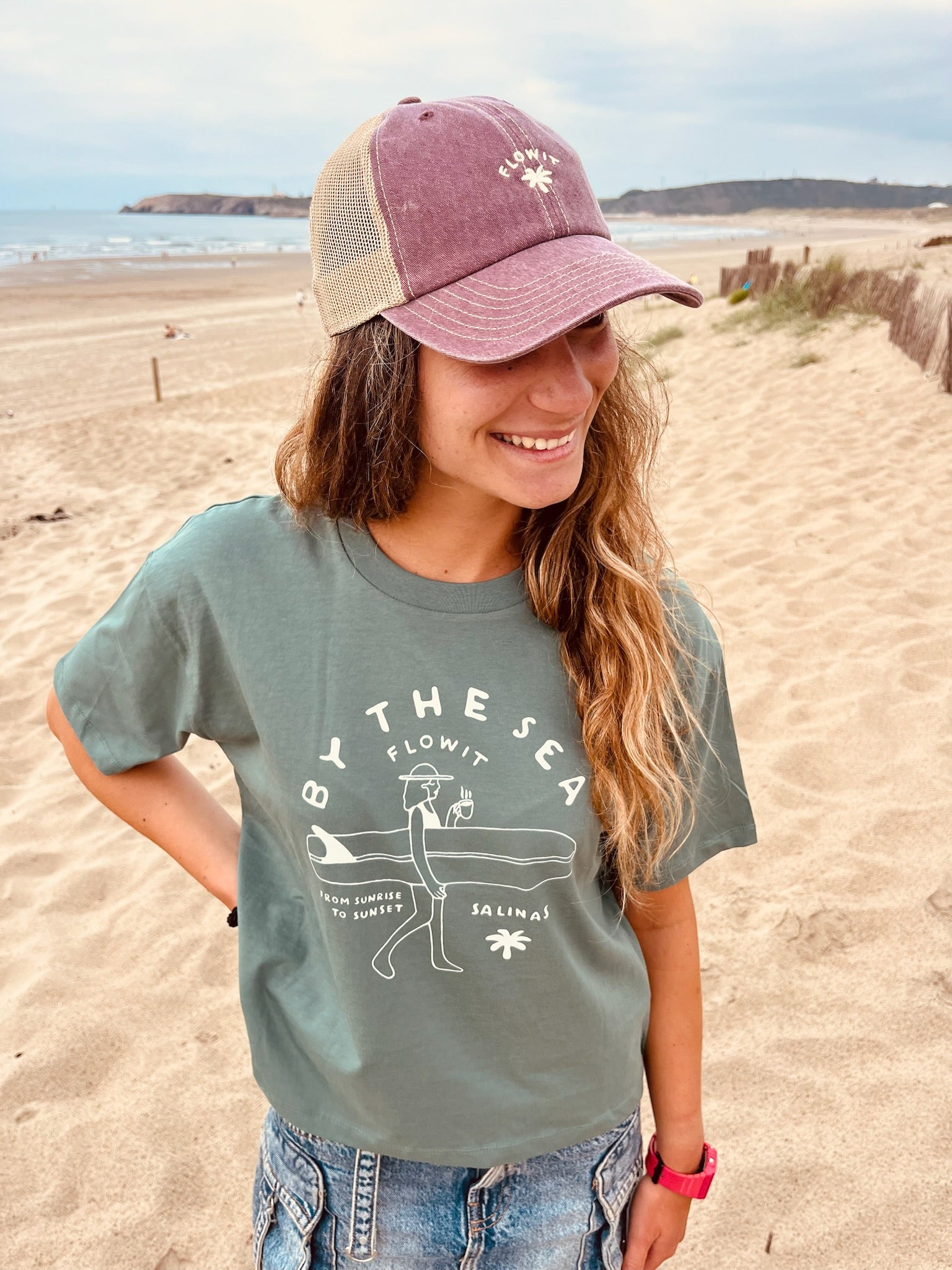 Camiseta Flowit By The Sea Green Bay Para Mujer