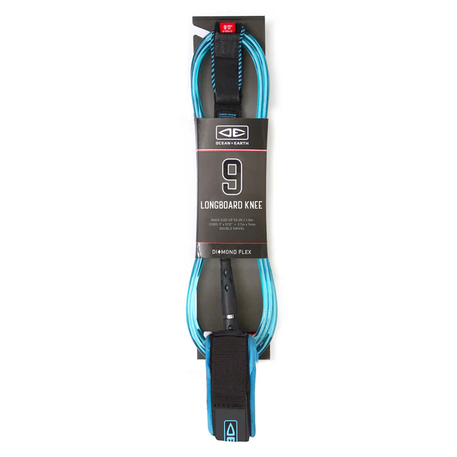 Invento/ Leash Ocean Earth Para Longboard "Rodilla" Knee Diamond Flex - 9 pies Azul