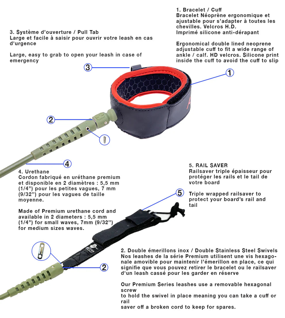 Leash Invento Koalition  Premium Regular 7´0" 7 MM