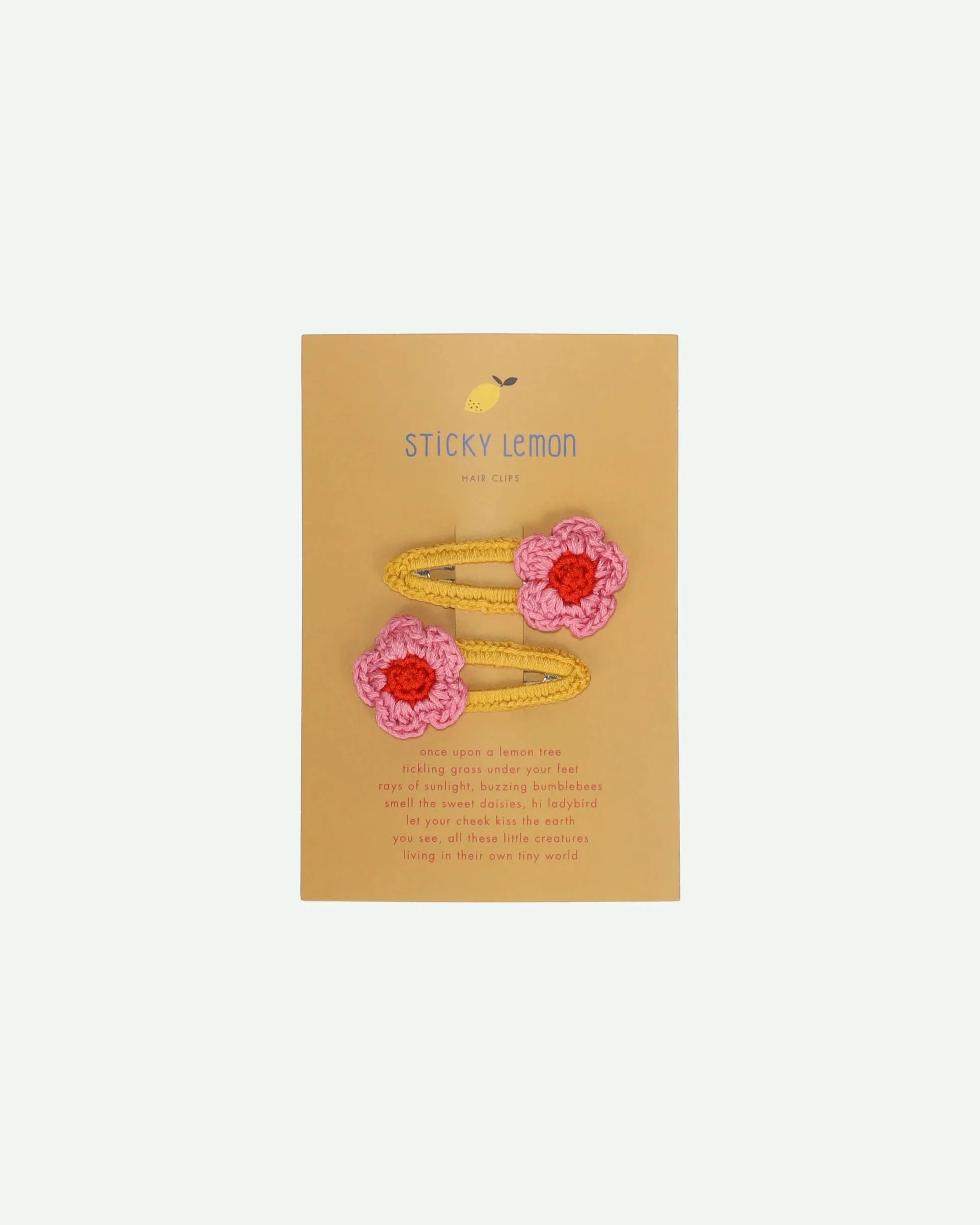 Horquillas para el cabello con forma de margaritas •Rosa Amarillo •