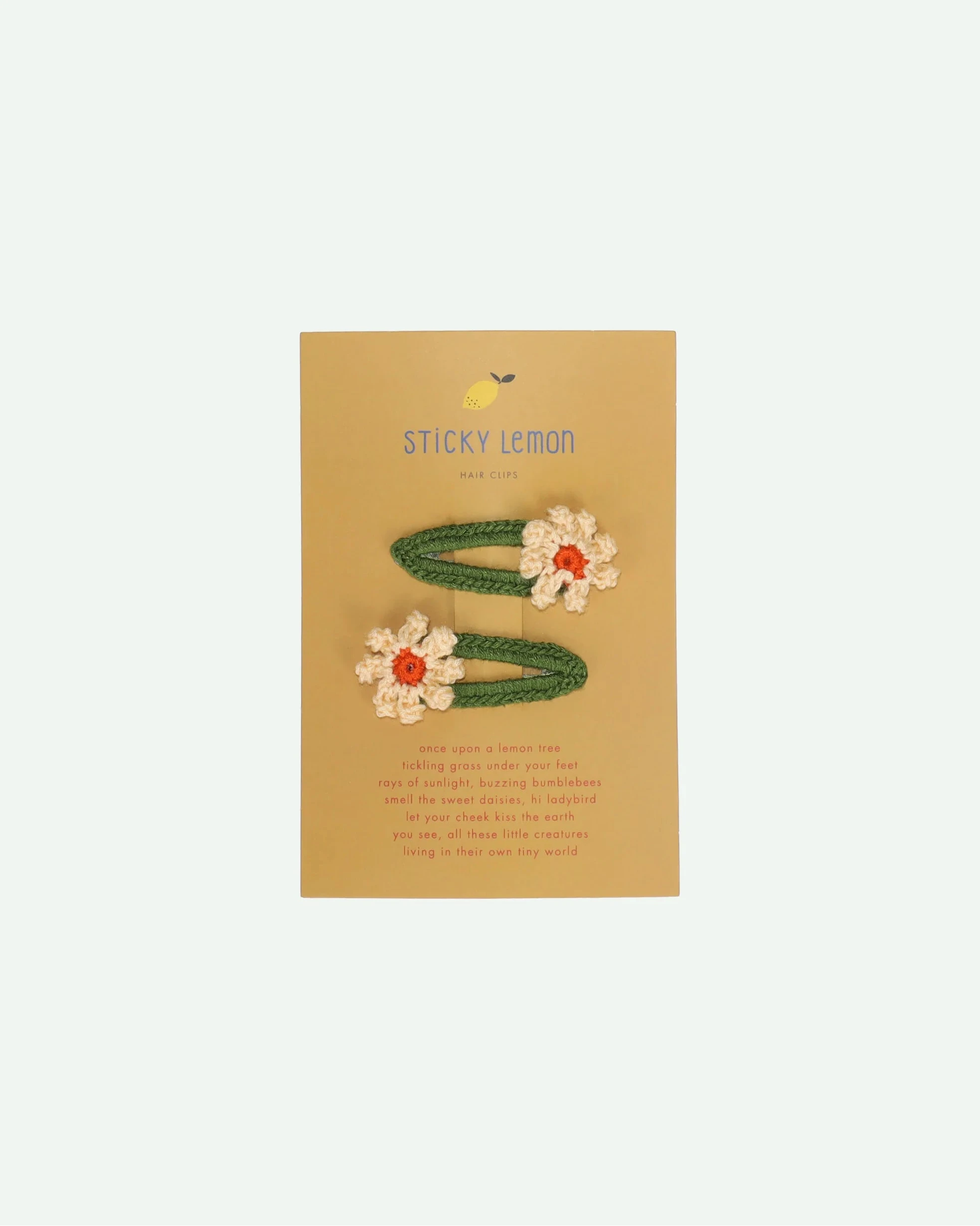 Horquillas para el cabello con forma de margaritas •Verde•