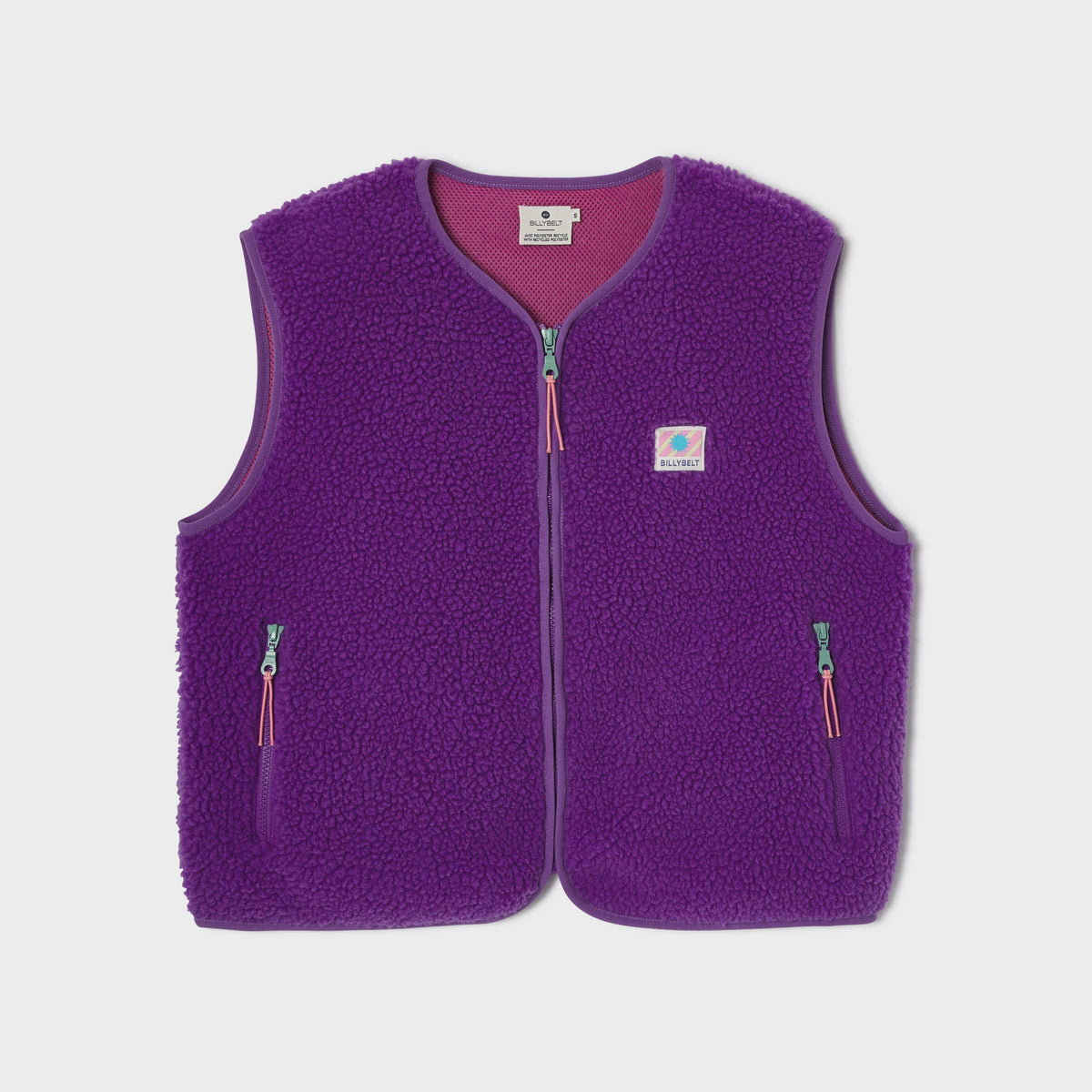 Chaleco sherpa de mujer con cremallera  - Violeta