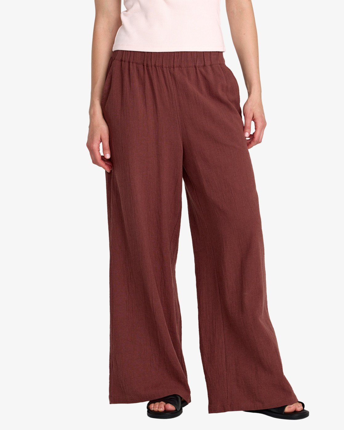 Pantalón RVCA De Cintura Elástica NEW YUME WIDE granate
