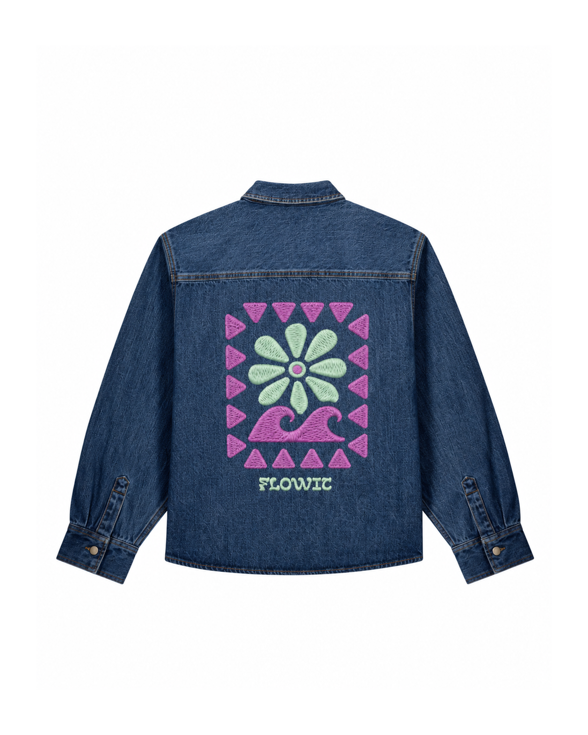 Camisa Vaquera Flowit Surfboards Nature Mid Wash Unisex