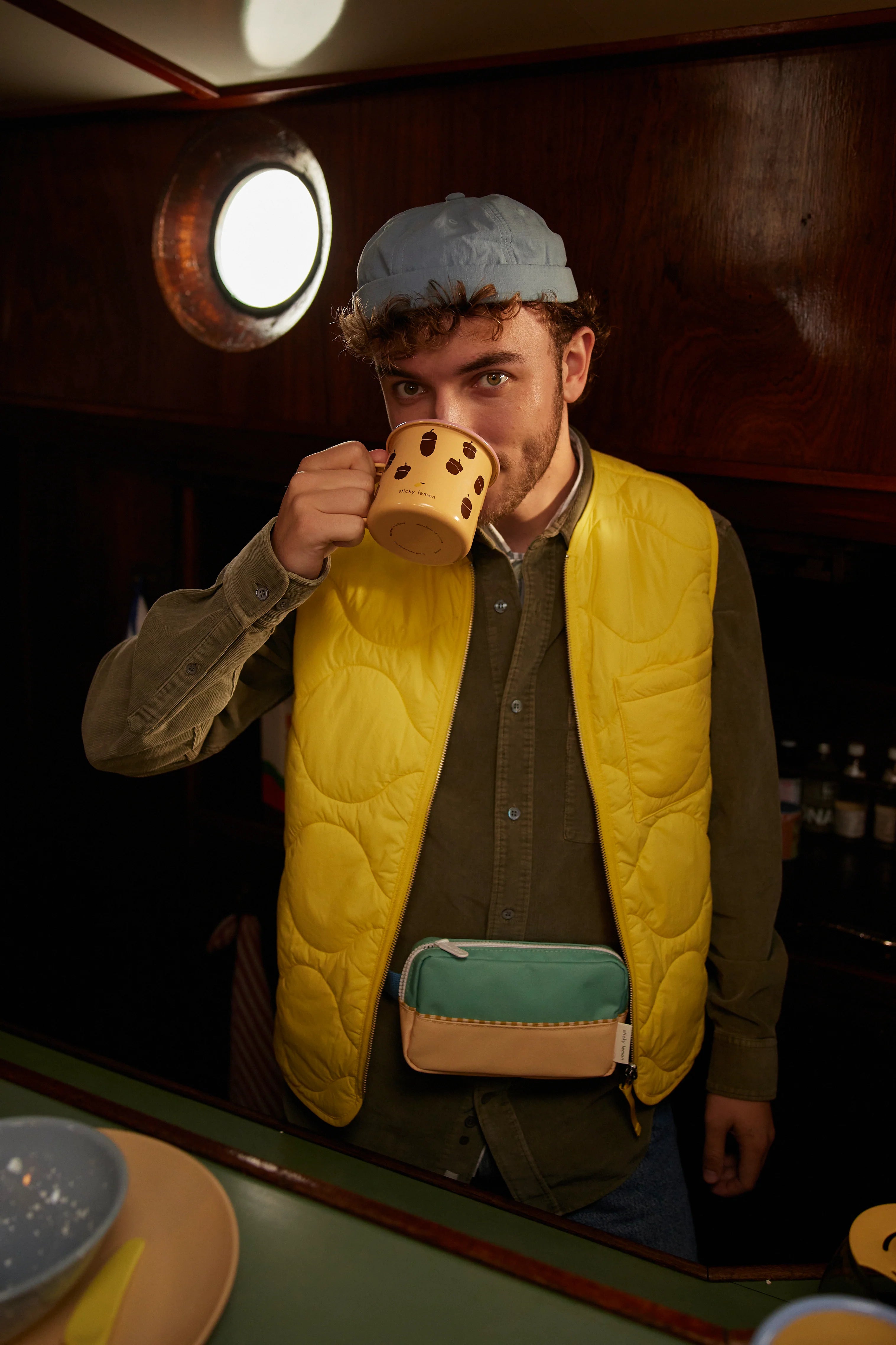fanny pack | colourblocking | aquatic green + sandy yellow