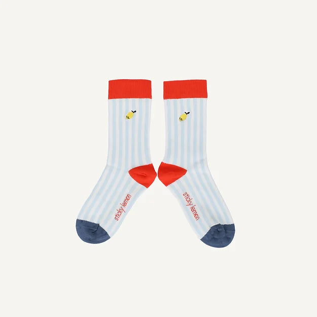 Calcetines Sticky Lemon Rayas Azul