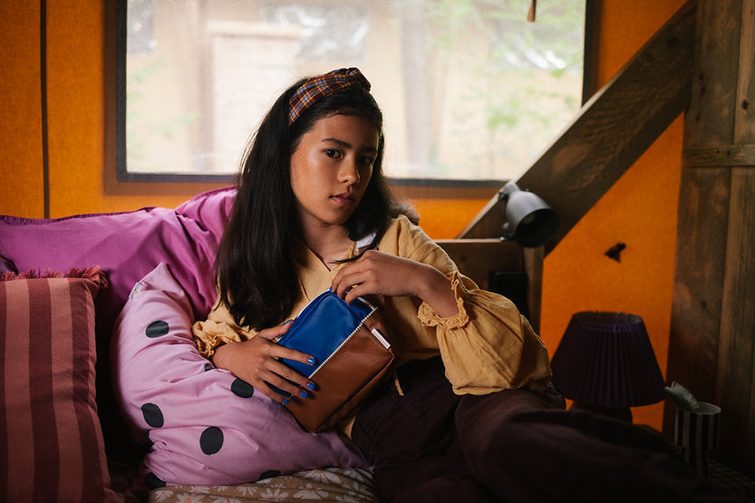 Riñonera Grande Sticky Lemon Azul Marrón