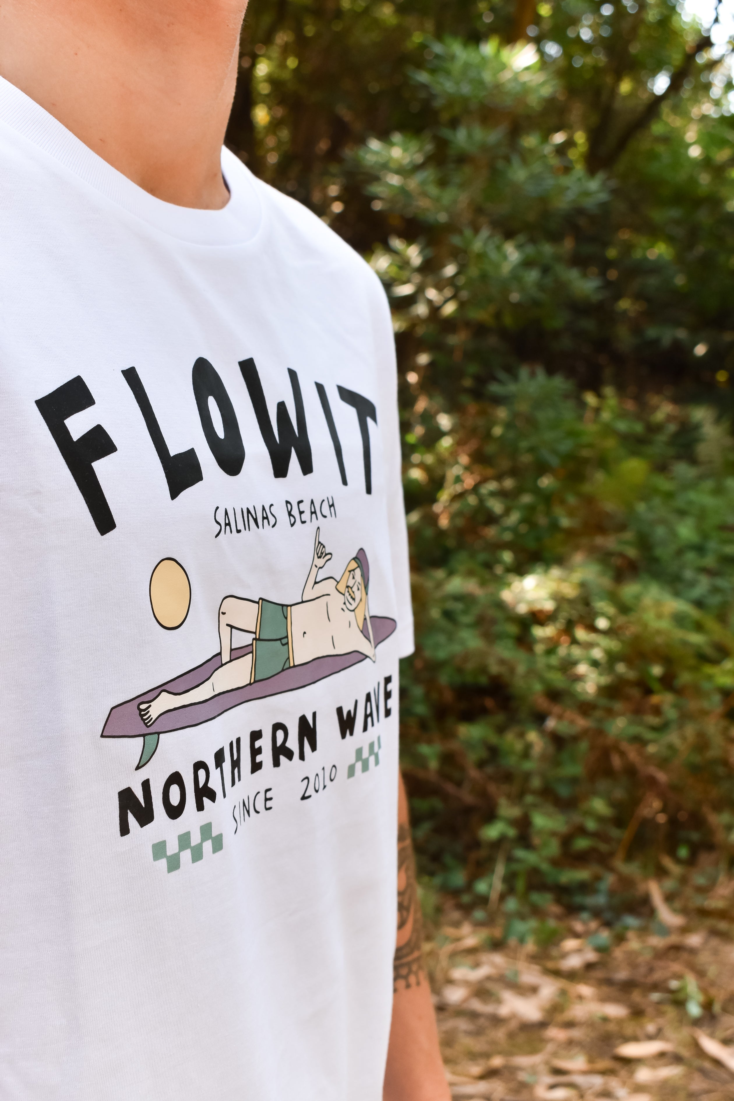 Camiseta Flowit Muchacho Infantil Blanco 3-13 años