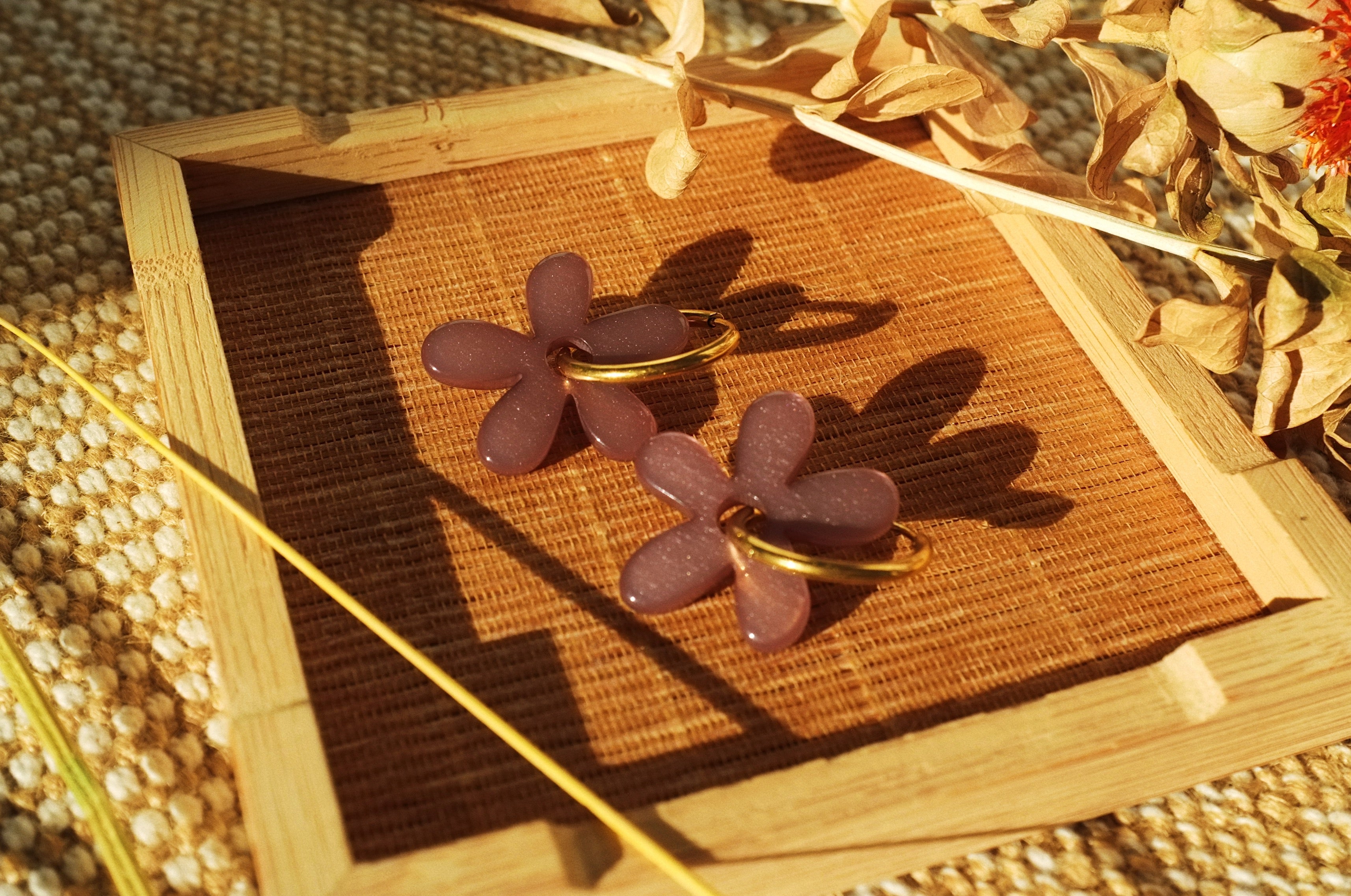 Pendientes Lokatis Flora Camel Mediano