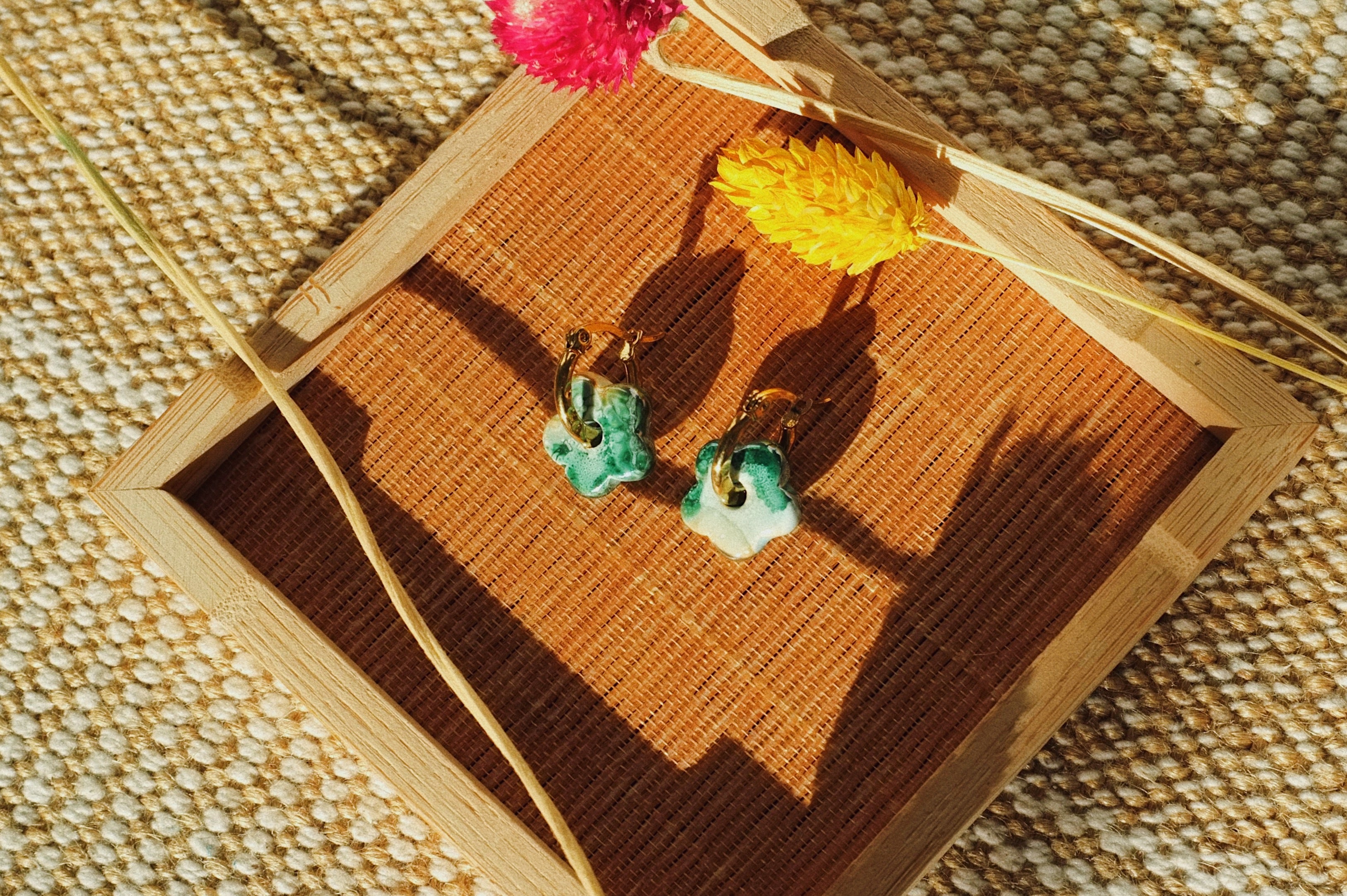 Pendientes Lokatis Mini Margaritas Azul Aguas