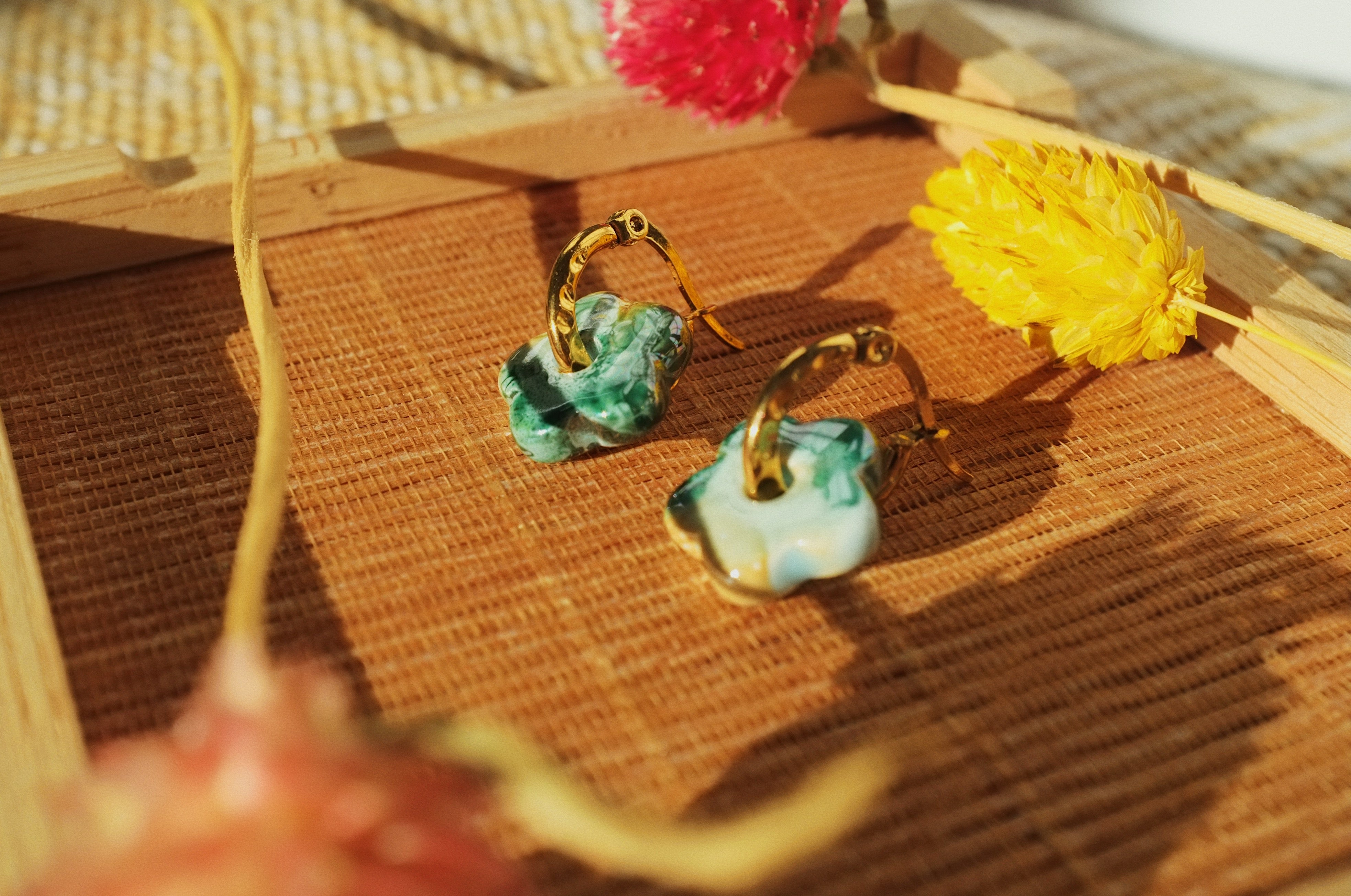 Pendientes Lokatis Mini Margaritas Azul Aguas