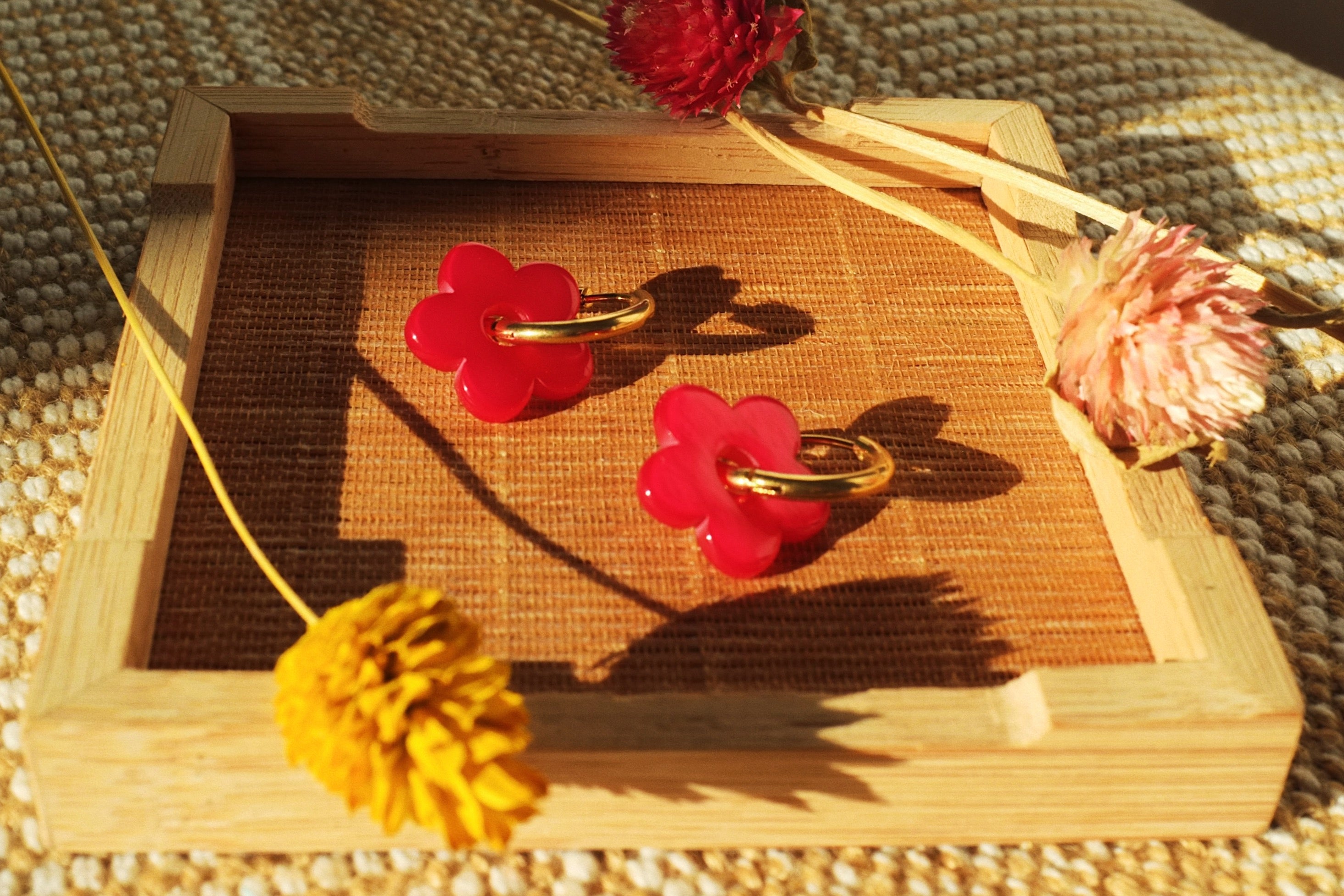 Pendientes Lokatis Flora Fucsia Pequeño