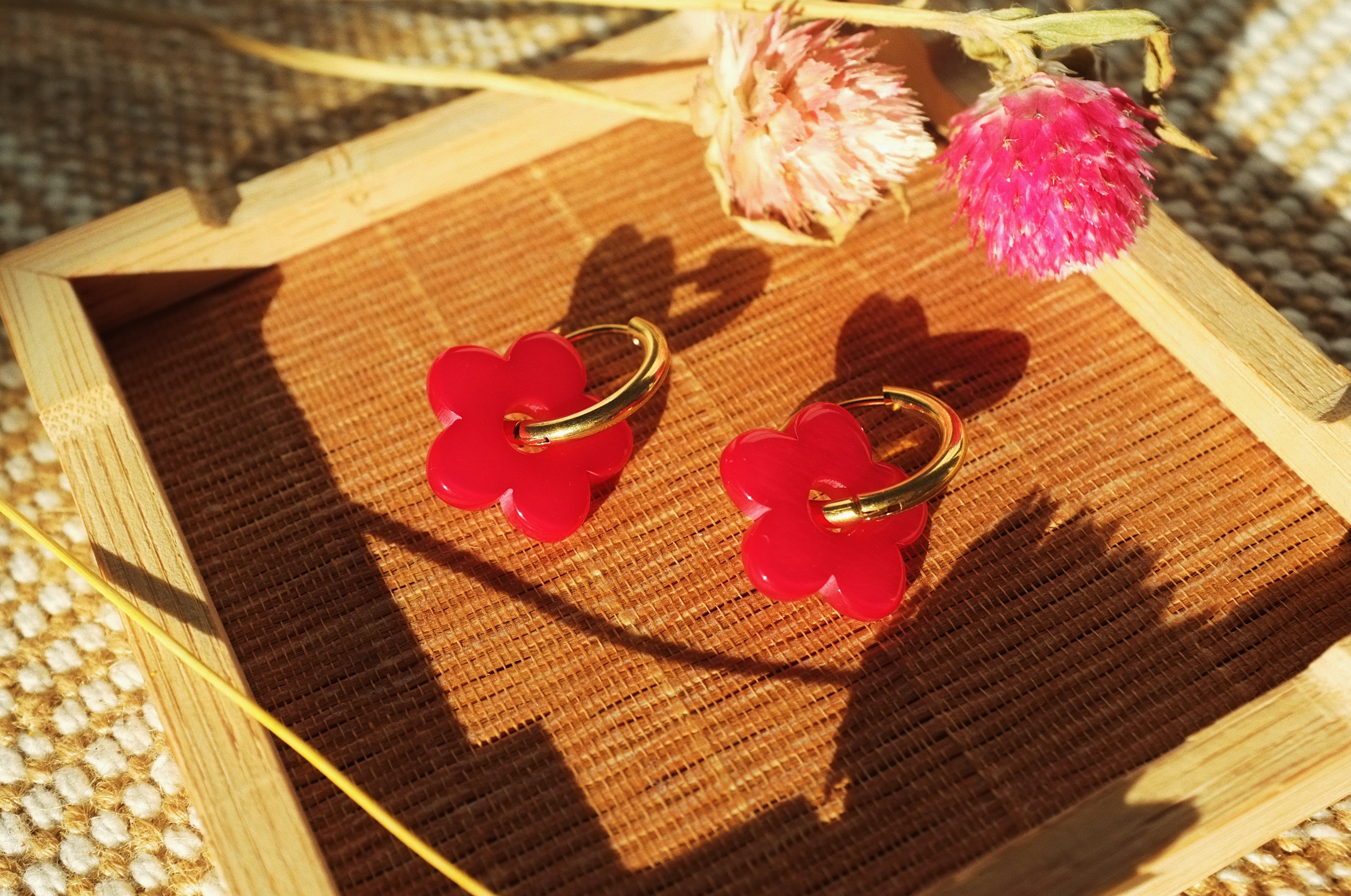 Pendientes Lokatis Flora Fucsia Pequeño