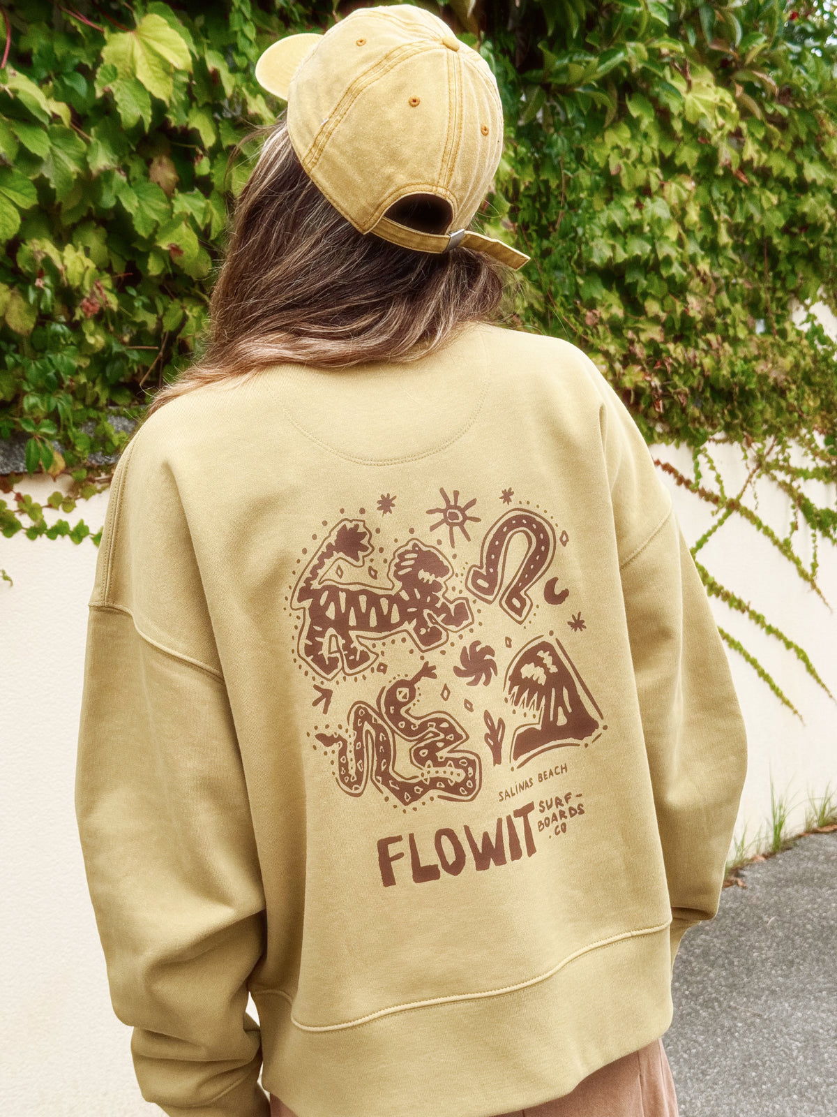 Sudadera Flowit Good Luck  Algodón Reciclado Unisex Color Oliva
