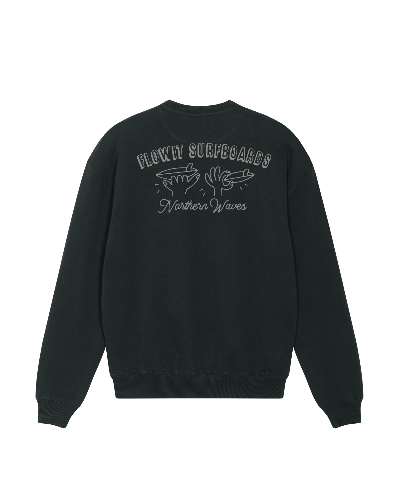 Sudadera Flowit Northern Wave Negra Unisex